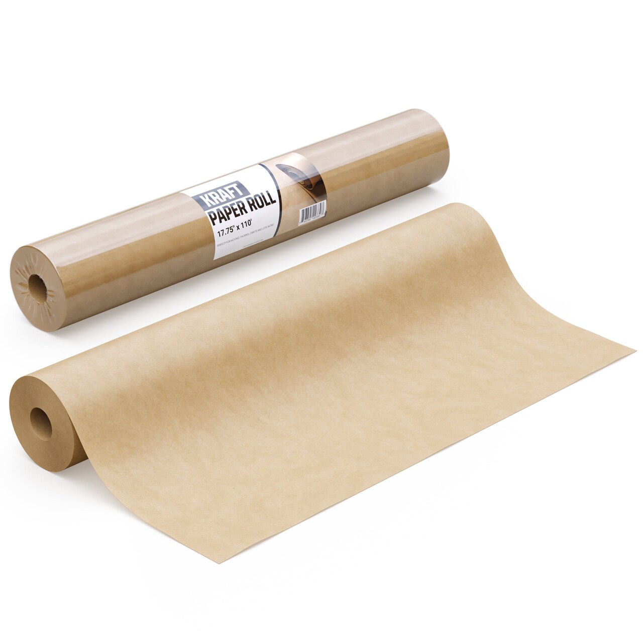 Kraft Paper Roll 17.75" X 1320" (110' Ft) Colored Paper Roll - Packing Paper Roll - Craft Supplies - Kraft Wrapping Paper Perfect as Shipping Paper Craft Paper Roll by Crown Display